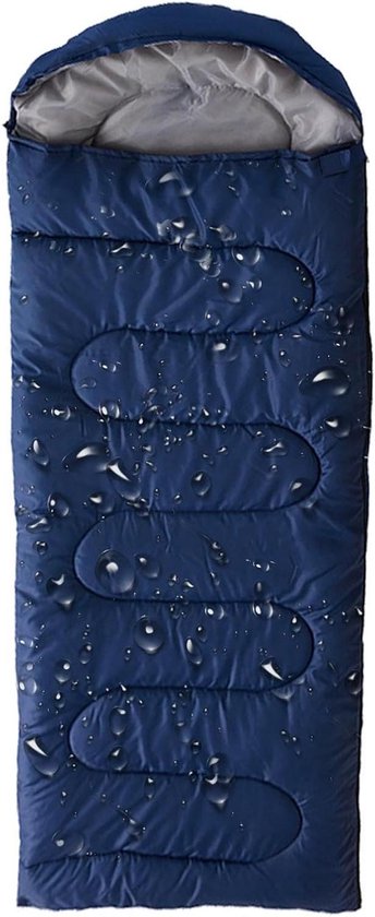 Slaapzak Volwassenen - Envelop Slaapzak - Kamperen Reizen - Waterdicht Winddicht - 180 cm Lengte - Donkerblauw