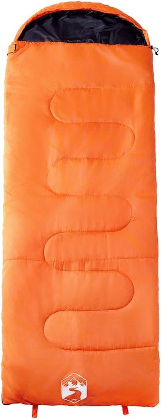 Slaapzak Volwassenen - Kampeerslaapzak Outdoor - Kamperen en Reizen - Waterbestendig en Ademend - 220 x 83 cm - Oranje Zwart