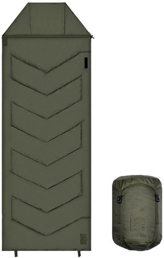 Slaapzak Volwassenen - Kampeerslaapzak Outdoor - Winter Kamperen - Waterdicht Winddicht - 220 x 80 cm - Groen