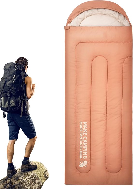 Slaapzak Volwassenen - Kampeerzak Outdoor - Kamperen Wandelen - Waterdicht Lichtgewicht - 220 x 75 cm