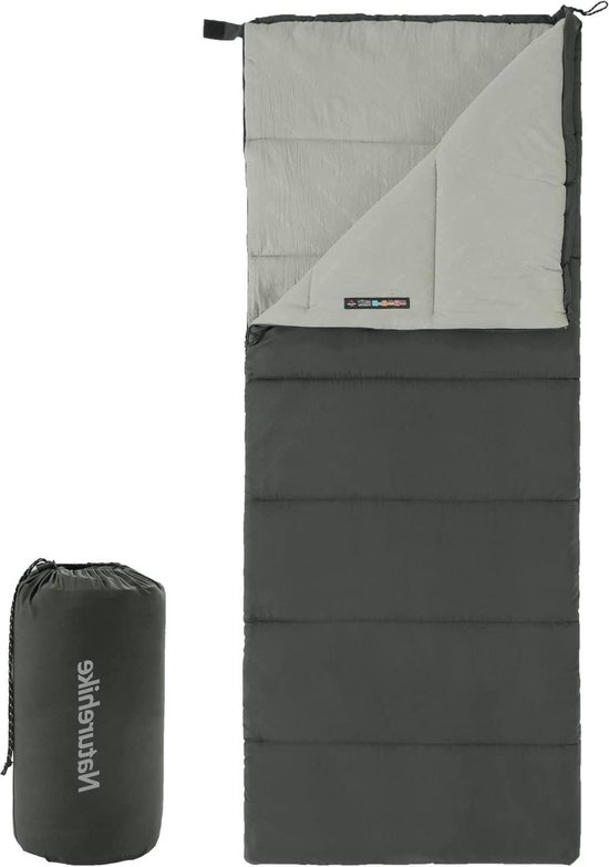 Slaapzak Volwassenen Lichtgewicht Rechthoekige Spliceable 3 Seizoenen Buiten Kamperen Wandelen Grijs van Slaapza