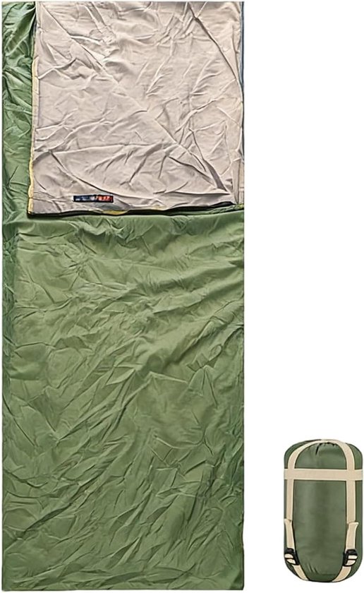 Slaapzak Volwassenen - Lichtgewicht Rugzak - Kamperen en Reizen - Machinewasbaar Gemak - 190 x 75 cm - Groen