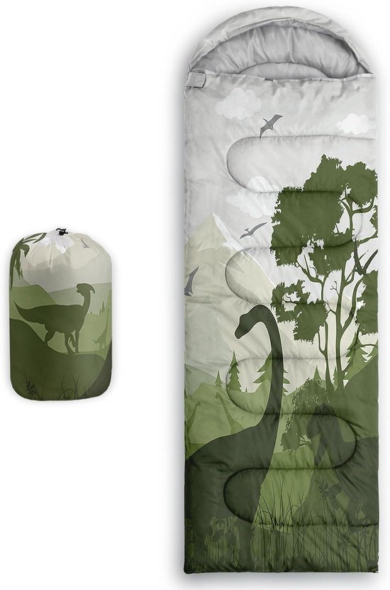 Slaapzak Volwassenen - Outdoor Slaapzak - Kamperen en Reizen - Waterdicht en Ademend - 230x80 cm - Dinosaurus