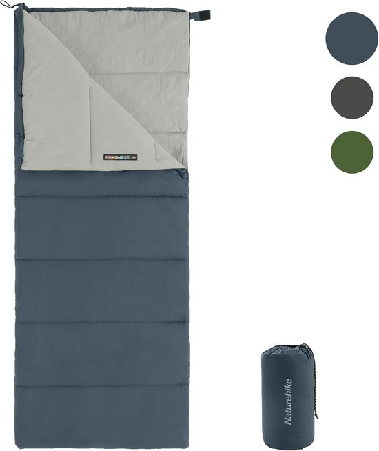 Slaapzak Volwassenen - Rechthoekige slaapzak - Buiten kamperen - 3 seizoenen - 188 x 74 cm - Blauw