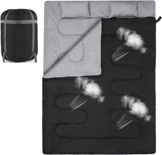 Slaapzak voor 2 personen - Deken slaapzak - Kamperen en reizen - Waterdicht en warm - 150 x 220 cm