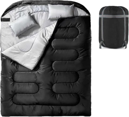 Slaapzak voor 2 personen - Dubbele slaapzak Dekenslaapzak - Kamperen en Reizen - Waterafstotend polyester - 150 x 220 cm
