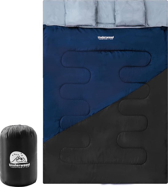 Slaapzak voor 2 personen, kleine pakmaat voor buiten, dubbele slaapzak voor kinderen, voor camping, waterdicht, 2-persoons slaapzak voor volwassenen van Forceatt