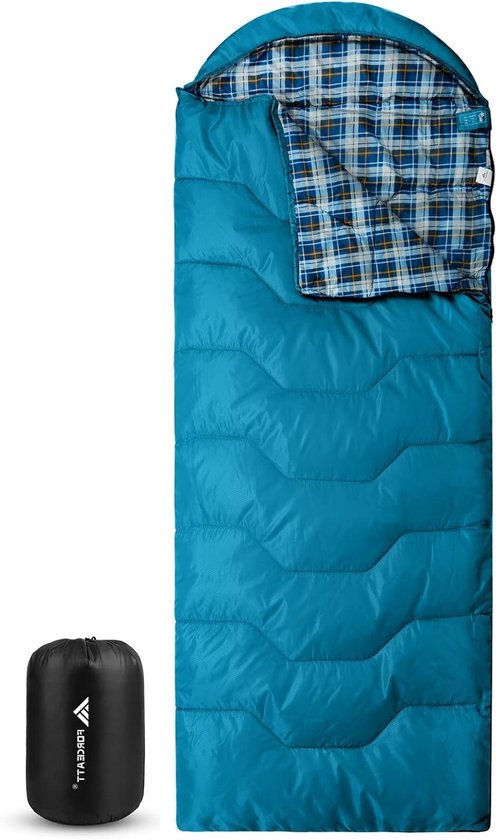 Slaapzak voor 3-4 seizoenen, -5°C flanel en 20°C polyester, waterdicht en warm voor kamperen en buitenactiviteiten in koude omstandigheden van Merkloos