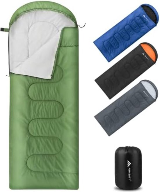 Slaapzak voor 4 seizoenen, kleine verpakking, winterslaapzak, dekenslaapzak, camping, reizen, festival, geschikt voor verschillende seizoenen (1,6 kg) van Forceatt