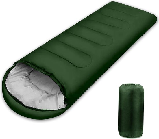Slaapzak voor alle seizoenen, geschikt voor kamperen. Zomerslaapzak voor volwassenen, zowel voor gebruik buiten als binnen (210 x 75 cm). Lichtgewicht, waterdicht en warm, weegt 0,95 kg (groen, 0,95 kg). van Mwendo