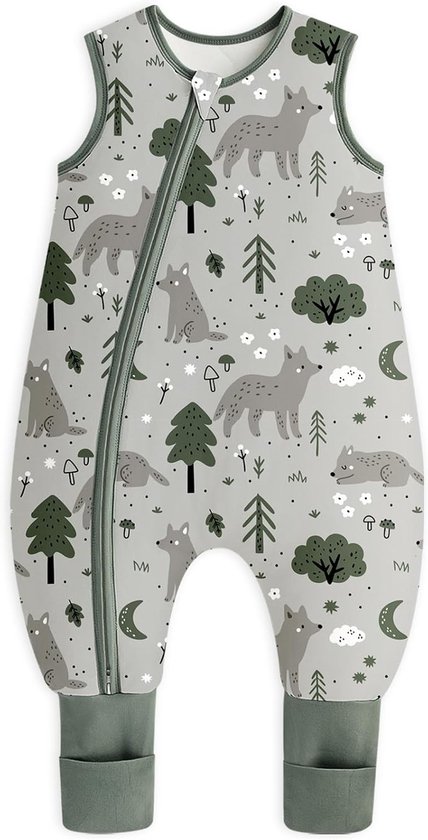 Slaapzak voor baby's met voeten, 1,5 TOG, katoen, ideaal voor de winter, geschikt voor 4-6 jaar, 100 cm, voor babylengte 110-120 cm van Merkloos