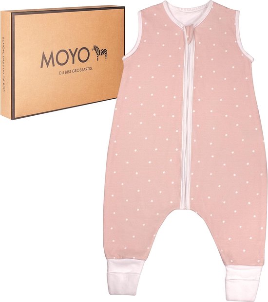 Slaapzak voor baby's, slaapzak met voeten, 1 TOG, biologisch katoen, GOTS, voor het hele jaar door, babyslaapzak en zomerslaapzak voor baby's, babyslaapzak als set voor pasgeborenen van MooMoo Baby