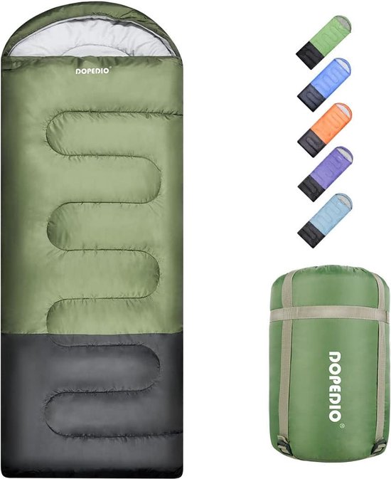 Slaapzak voor de winter, 4 seizoenen, dekenslaapzak, 500 g/m², voor outdoor, kamperen en binnen als deken, warme slaapzak voor volwassenen en kinderen, zomer, trekking en reizen van Forceatt