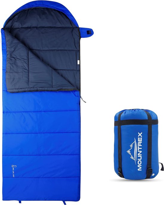 Slaapzak voor kamperen en buiten - Dekenslaapzak (205 x 75 cm) - 3 seizoenen - Lichtgewicht, warm en zacht (1,6 kg) - Volwassenen, mannen en vrouwen - Kan worden gekoppeld van Merkloos