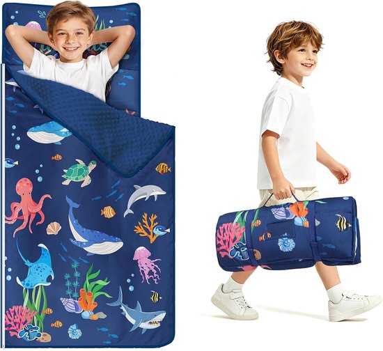 Slaapzak voor kinderen 150 x 60 cm - dubbele rits - zacht en warm - ideaal voor binnen en buiten - ShopVlot
