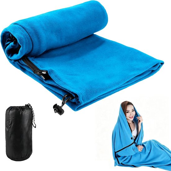 Slaapzak voor Lente en Zomer, 180 x 82 cm, Fleece, Koppelbaar, Zacht en Wasbaar, Ideaal voor Kamperen en Buitenactiviteiten