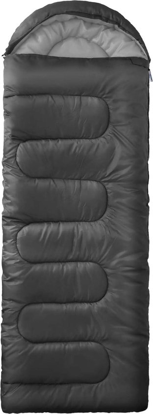 Slaapzak voor volwassenen - 3 seizoenen lichtgewicht zachte dikke gezellige warme mummie slaapzak voor lente zomer camping wandelen outdoor reizen voor warm en koud weer - zwart, comfortabel en compact Slaapzak voor camping van Merkloos