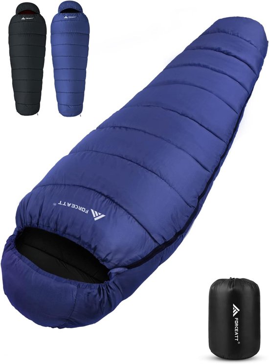 Slaapzak voor volwassenen -7 °C tot 20 °C, 4 seizoenen, compact en lichtgewicht, waterdicht en scheurbestendig, ideaal voor kamperen en wandelen (210 x 80 cm, 1.8 kg tot 2.4 kg)