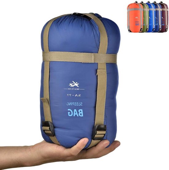 Slaapzak Warm Weer - Zomerslaapzak Lichtgewicht - Kamperen Backpacken - Compact Inpakbaar - 1-persoons - Donkerblauw