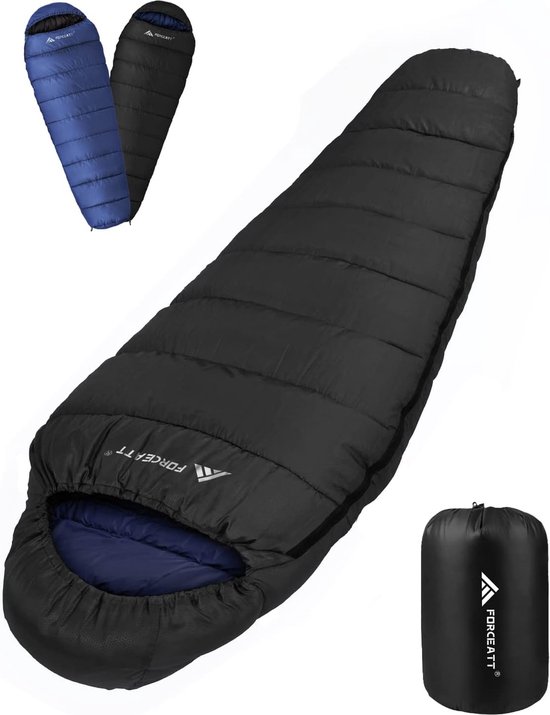 Slaapzak, winter, -7 °C tot 20 °C (1,8 kg ~ 2,4 kg/210 x 80 cm), mummieslaapzak, lichte 4 seizoenen, waterafstotende slaapzak, kleine verpakkingsmaat voor rugzakreizen, kamperen, wandelen en reizen. van Slaapza