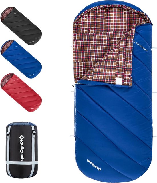 Slaapzak XL - Kampeerzak - Buiten slapen - Extra ruim - 220 x 100cm - Blauw