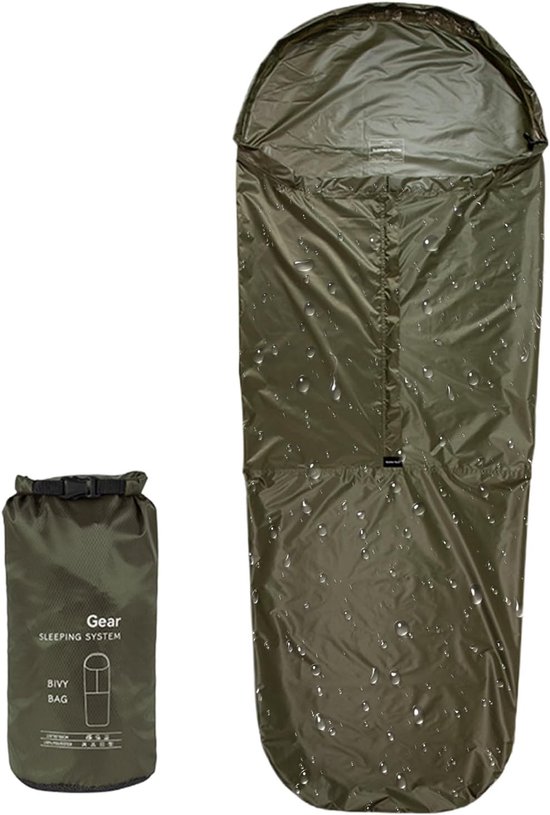 Slaapzakhoes - Campingtas Organizer - Winter Kamperen - Verbeterde thermische bescherming - 85 x 220 cm - Leger Groen