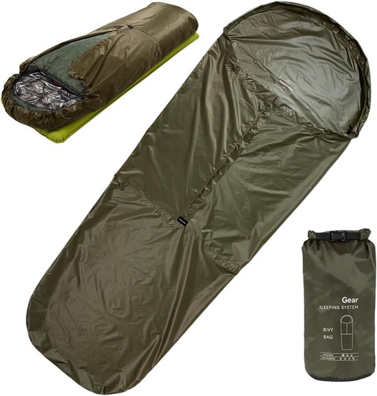 Slaapzakhoes - Opbergtas - Outdoor Kamperen - Waterdichte Bescherming - 85 x 220 cm - Legergroen