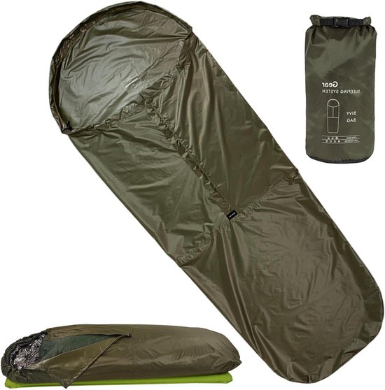Slaapzakhoes - Slaapzak Beschermer - Kamperen Buiten - Vochtwerend Schild - 85x220cm - Army Green