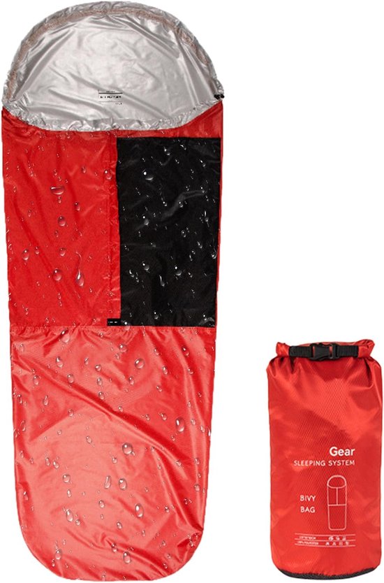 Slaapzakhoes - Thermische Hoes - Kamperen en Reizen - Betrouwbare Isolatie - 85 x 220 cm - Zwart Rood