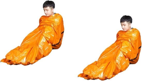 Slaapzakken Set - Outdoor Slaapzakken - Kamperen en Reizen - Met Warme Capuchon - 203x91cm - Oranje
