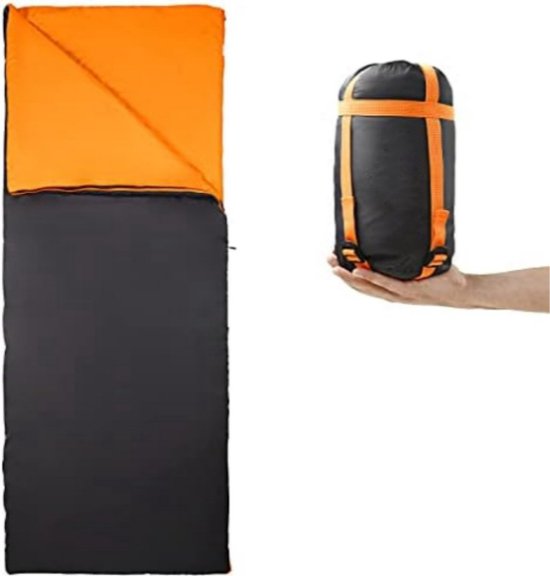 Slaapzakken Volwassen - Dubbele Slaapzak - Zwart/Oranje van CampGuru
