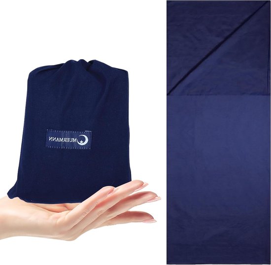 Slaapzaklaken - Reis laken - Outdoor avonturen - Ultralichtgewicht design - 115 x 210 cm - Blauw