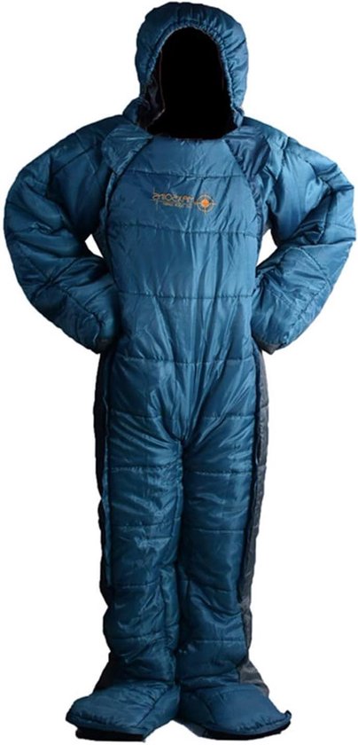 Slaapzakpak Mensen - Humanoïde Slaapzak - Outdoor Kamperen - Arm Mobiliteit - 210 cm - Blauw Grijs
