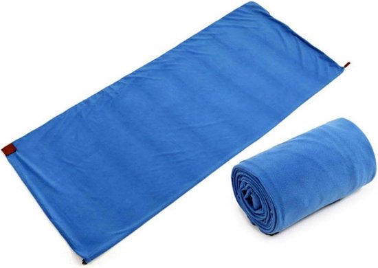 Slaapzakvoering Fleece - Reisdeken Liner - Extra Warmte Toevoegen - Dubbelzijdige Rits - 180 x 80 cm - Koningsblauw