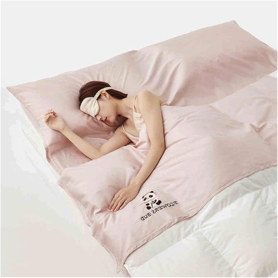 Slaapzakvoering Katoen - Reislaken - Comfortabel Reizen - Met Rits - 160x210cm - Roze