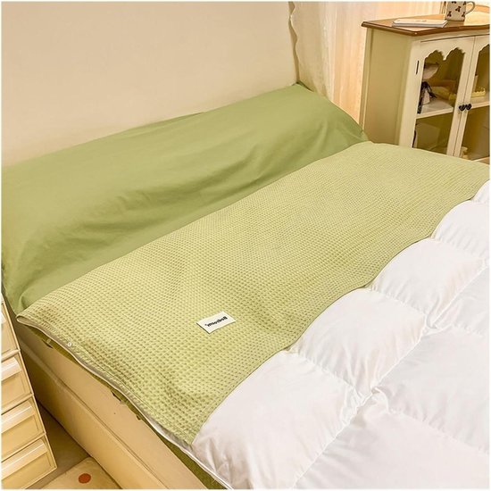 Slaapzakvoering - Reislaken Liner - Hygiënisch Slapen - Met Voetritssluiting - 80x210cm - Lichtgroen