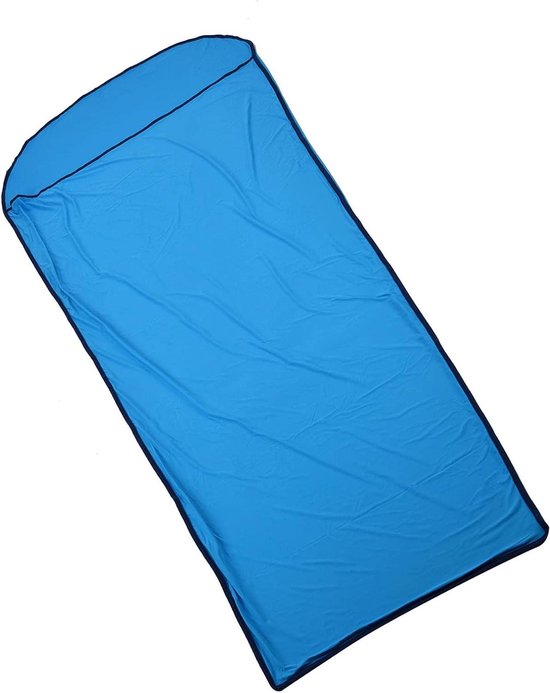 Slaapzakvoering - Reislakens Binnendeken - Kamperen Wandelen - Elastisch Zijdezacht Polyester - 200 x 80 cm - Blauw