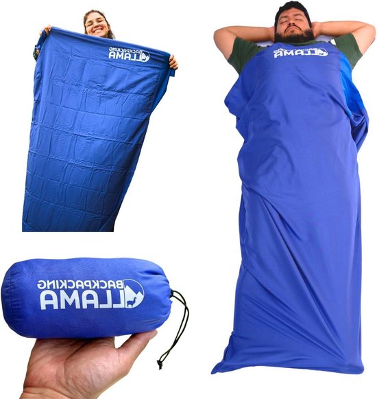 Slaapzakvoering Ultralight - Reislakens Cocoon - Bescherming en Hygiëne - Scheurvrij Ontwerp - 6.5 ft Lang - Blauw