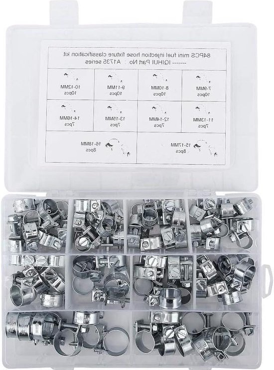 Slang Clip 84pcs Gegalvaniseerde Slang Clip Mini Brandstof Lijn Klem Benzine Buisklemmen - Kwaliteitsmateriaal Snelle Levering van Nuzamas