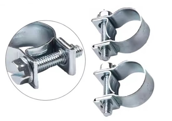 Slangenklemmen 15-17 mm – 2 Stuks – Verzinkt Staal – Voor Tuinslang, Afvoerslang en Slangverbindingen - Slangenklem