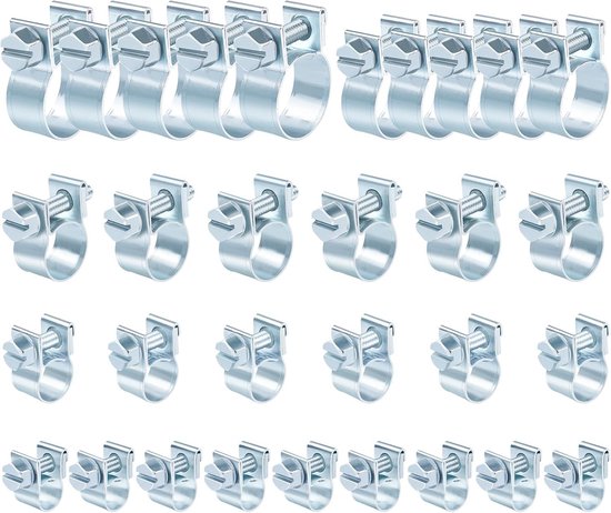 Slangenklemmen set 30 stuks - 7-14mm mini klemmen - verstelbaar en roestvrij - voor stevige verbindingen - ShopVlot