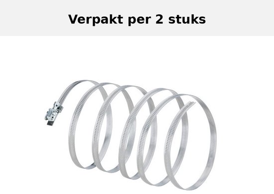 Slangklem 60-425 mm - verpakt per 2 stuks - breedte 9mm - merk NORMA - SET a 2st - herbruikbaar dmv schroevendraaier - voor flexibele slangen - made in EU