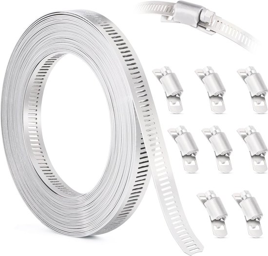 Slangklem - Klemband RVS - Bevestigen Slangen - 304 Roestvrijstaal - 3 Meter - Zilver