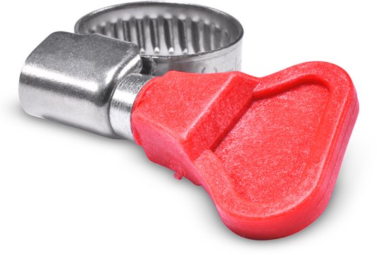 Slangklem metaal met vleugelmoer verzinkt 10mm tot 16mm Deltafix van Merkloos