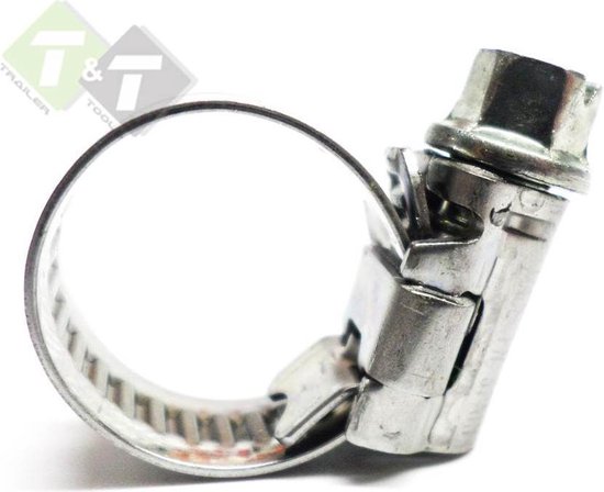 Slangklem RVS, 8mm breed, 16 tot 27mm bereik van De Wit.