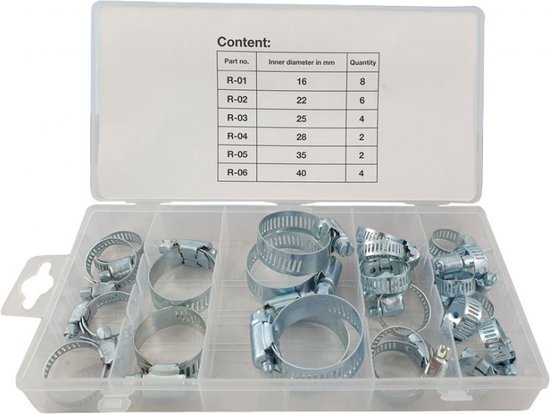 Slangklem - Slangklemmen in Box (26 delig) van Höfftech