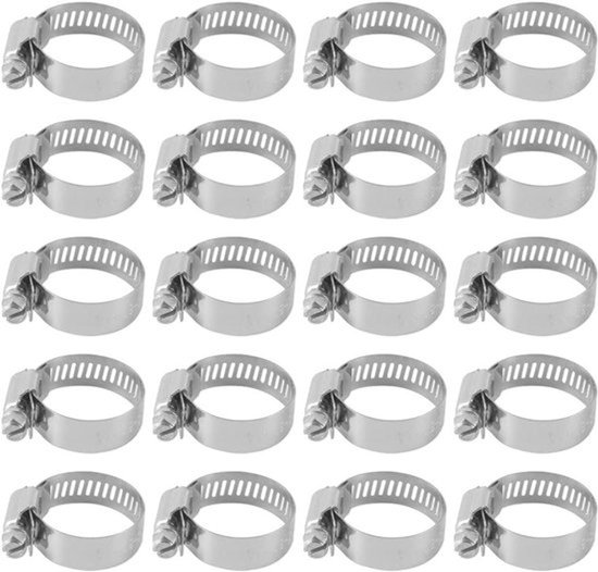 Slangklemmen 18-32mm Verstelbare Waterleiding Clips (20 stuks) met Jubilee Clip
