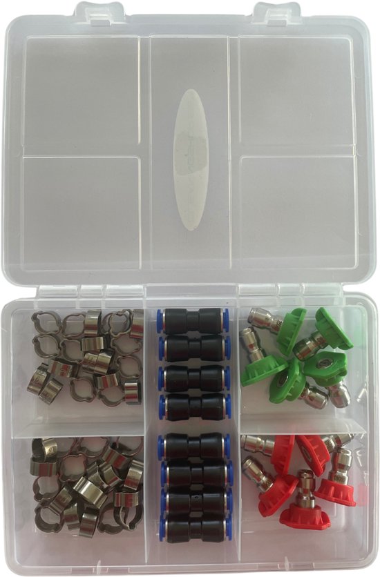 Slangklemmen - Push in - push-in - nozzle set - nozzle spray - soft wash - Softwash - dakreiniging van Merkloos