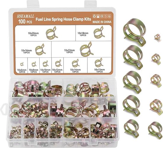 slangklemmen, roestvrij staal, voor professionele toepassingen, voor aanzuigslang, afvoerslang, luchtafvoerslang, 100PCS van SWANEW