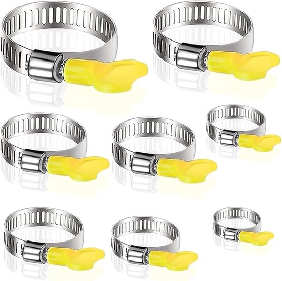 slangklemmen, roestvrij staal, voor professionele toepassingen, voor aanzuigslang, afvoerslang, luchtafvoerslang, 40pcs van Merkloos